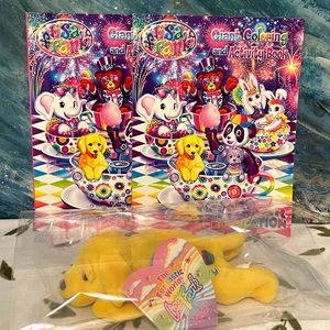 Lisa Frank, Series One, “Casey” Beanie and Coloring books.